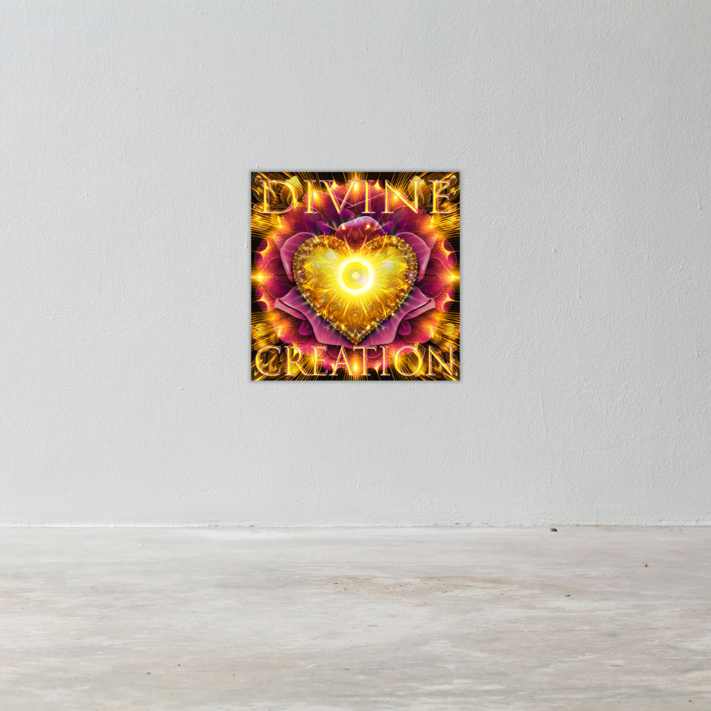 „Göttliche Schöpfung – Goldenes Herz“ – Florales Metallwandbild – Spirituelle Liebe & Fülle - Image 2
