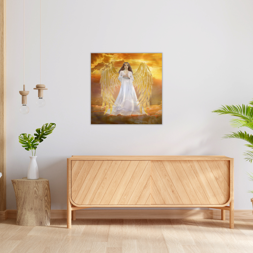 „Engel der Fülle“ – Metallwandbild mit goldenen Flügeln – Himmlische Gnade - Image 2
