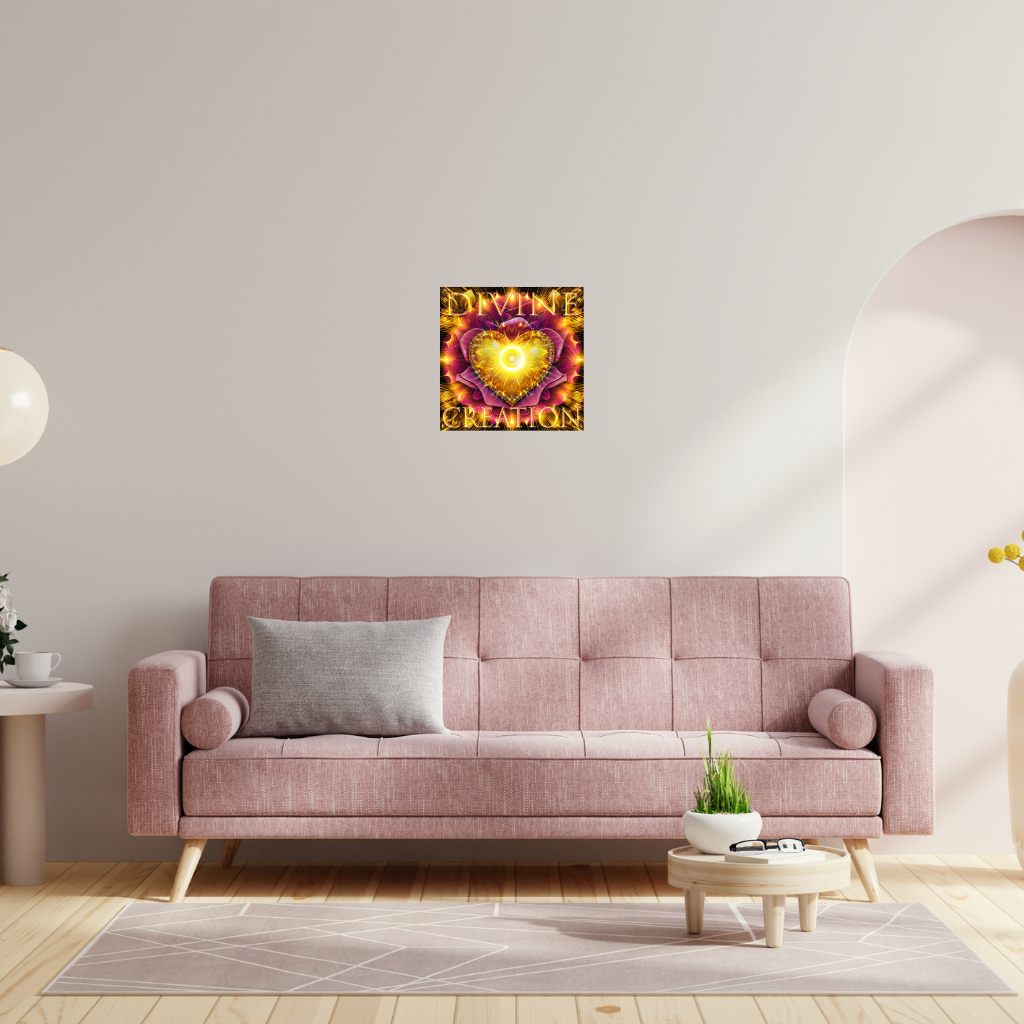 „Göttliche Schöpfung – Goldenes Herz“ – Florales Metallwandbild – Spirituelle Liebe & Fülle - Image 3