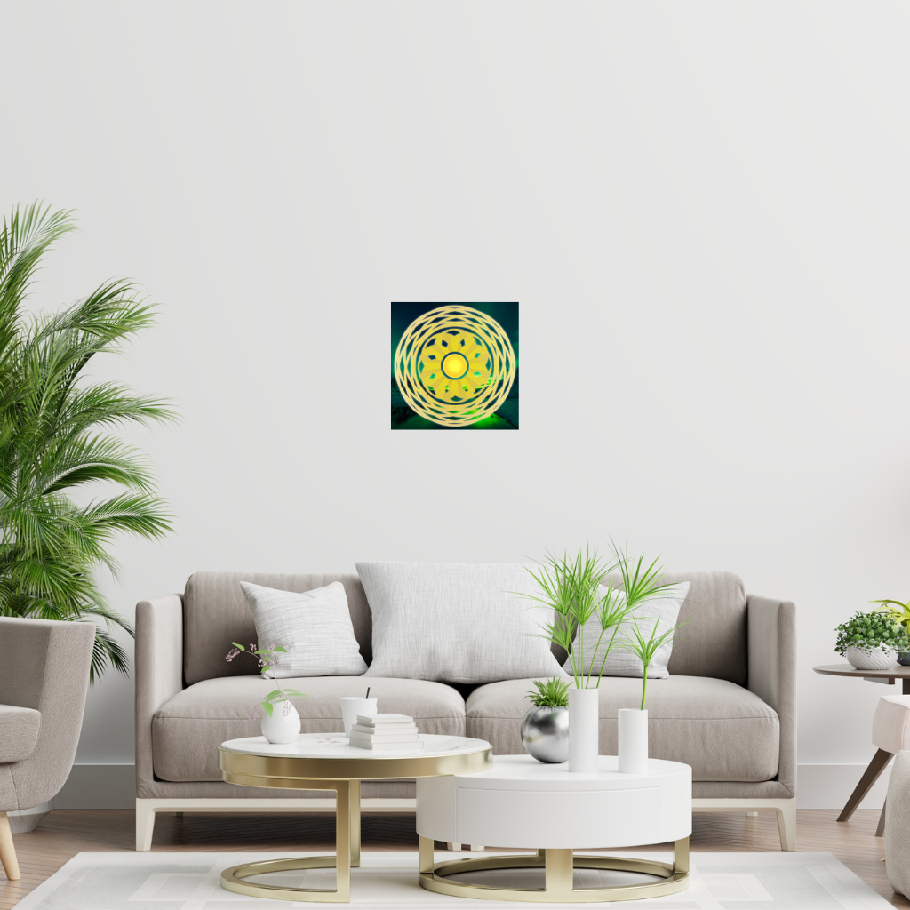 „Energie-Sonnenschutzsymbol“ – Kosmisches Mandala-Wandbild aus Metall – Lebendiges Universum-Dekor - Image 4