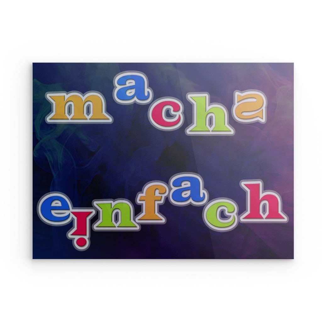 "Mach’s einfach" Metall-Wandbild – Just Do It Farbenfrohes Dekor