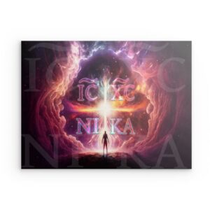„IC XC NIKA“ Metallwandbild Universum – Göttlicher Sieg & kosmisches Dekor