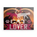 „I Love Cats“ Metallwandbild – Katzenliebhaber-Deko
