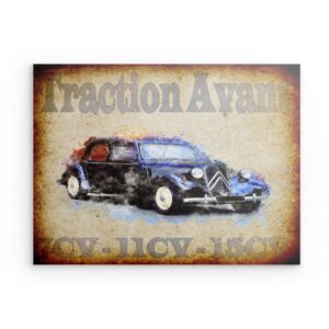Metallwandbild „Traction Avant“ – Klassisches Citroën-Autodekor