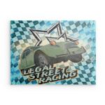 „Legal Street Racing – 2CV Ente“ Metall-Wandbild – Oldtimer-Rennsport-Dekor