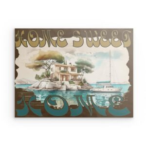 „Home Sweet Home“ – Gemütliches Metallwandbild – Rustikales Bauernhaus-Willkommensdekor