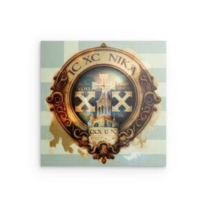 Emblem des alten Glaubens: IC XC NIKA Kirche & Kreuz Medaillon