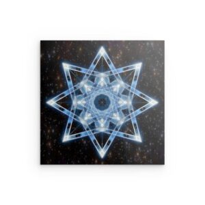 Hoffnungstern Heilige Geometrie Metallwandbild – Merkaba-inspiriertes Sternendekor