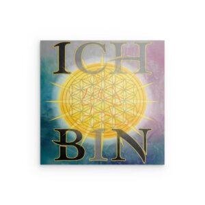 ICH BIN Sonnenmeditation Metallwandbild – Affirmation & Heilige Geometrie