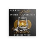 Metallwandbild „Licht der Dunkelheit“ – Laternendekor „Sei ein Licht in der Dunkelheit“