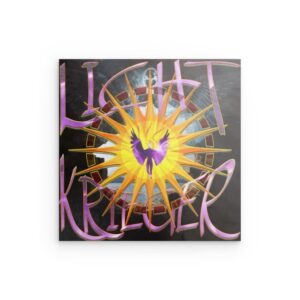 Lichtknoten Metallwandbild – Goldenes Lichtenergie-Mandala-Dekor