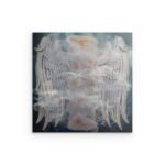 „Engelsflügel in Wolken“ – Ätherisches Metall-Wandbild – Spirituelles Himmelsdekor