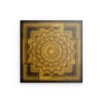 Metallwandbild „Goldenes Quadratstern-Symbol“ – Geometrisches Mandala-Dekor