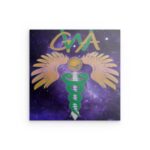 GWA Caduceus – Metallwandbild zur Wirbelsäulenausrichtung – Kosmisches Heildekor