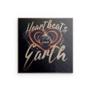 Metallwandbild „Heartbeats from Earth“ – Cosmic Love Decor