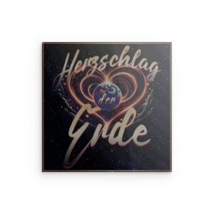 Herzschlag der Erde Metallwandbild – Cosmic Earth Heartbeat Decor