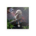 Mystische Eule als Zeitnehmer – Wanddekoration in himmlischer Nacht