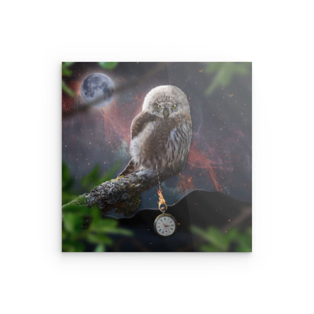 Mystische Eule als Zeitnehmer – Wanddekoration in himmlischer Nacht