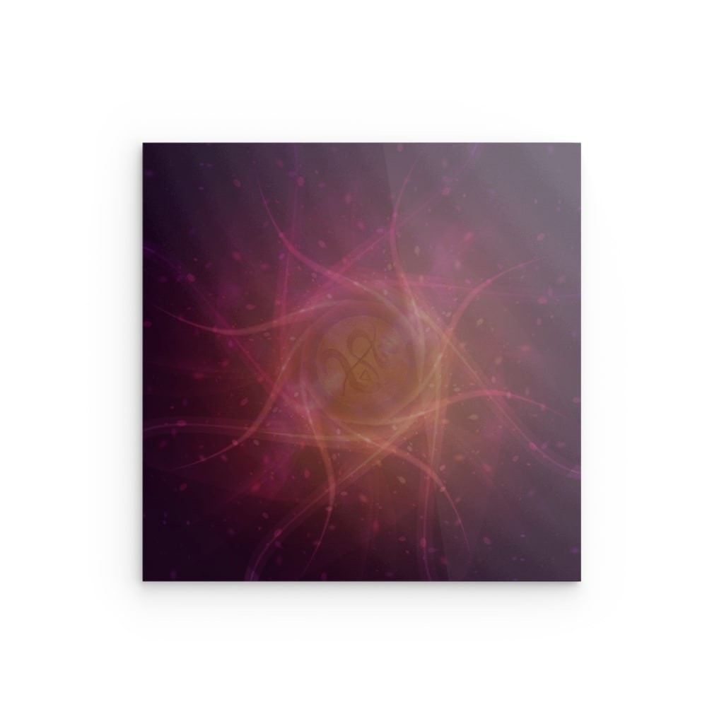 Metallwandbild „Cosmic Harmony Soul Symbol“ – Abstraktes spirituelles Leuchtdekor