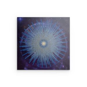 Metallwandbild „Spiked Star Universe“ – Abstraktes kosmisches Strahlen
