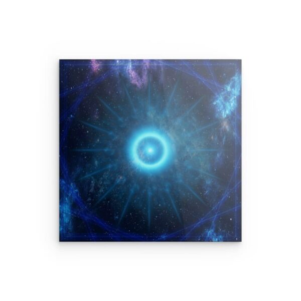 Supernova Cosmic Eye Metallwandkunst – Blaues Himmelsexplosionsdekor