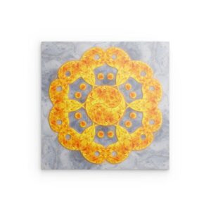Yin-Yang-Feuer-Mandala-Metallwandbild – Energetisches Gleichgewichtsdekor