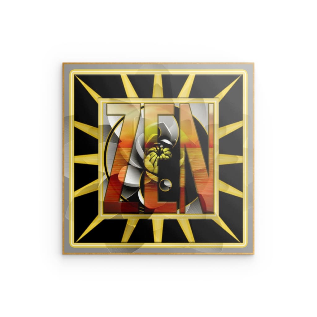 Zen Yin Yang Lotus Metallwandbild – Modernes spirituelles Harmonie-Dekor