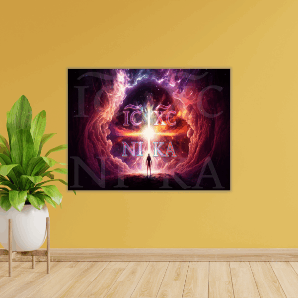 „IC XC NIKA“ Metallwandbild Universum – Göttlicher Sieg & kosmisches Dekor - Image 3