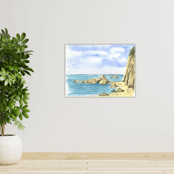 Almyra Beach, Griechenland – Metallwandbild – Küsten-Aquarell - Image 3