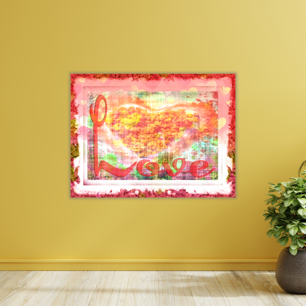 Metallwandbild „Love Island Hearts“ – Lebendiges, romantisches Dekor - Image 4