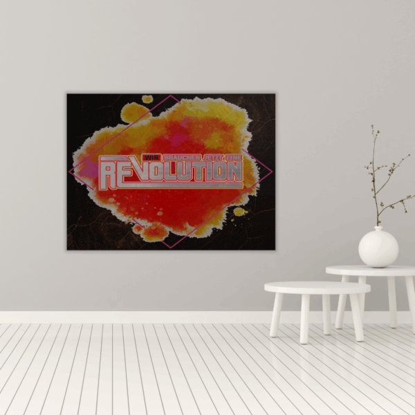 Wir brauchen eine Revolution" Metall-Wandkunst – Ausdrucksstarkes Statement-Piece - Image 4