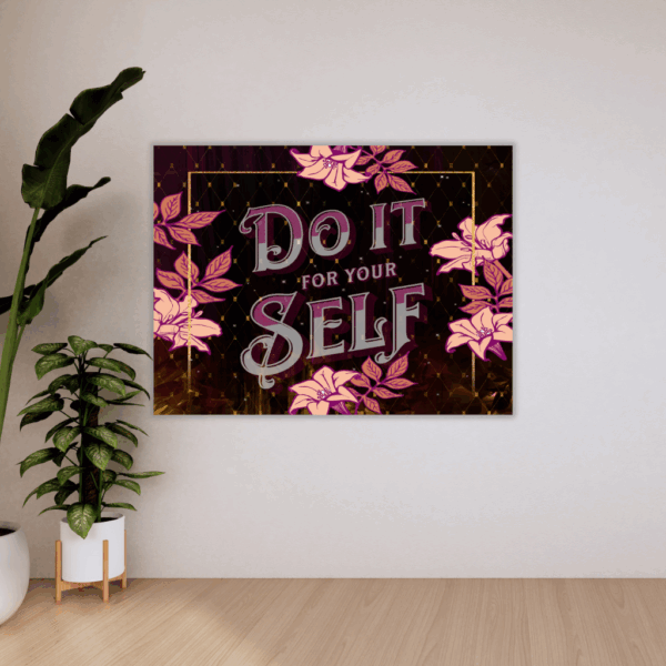 "Do it for yourself" Metall-Wandkunst – Motivierende Heimdekoration - Image 2