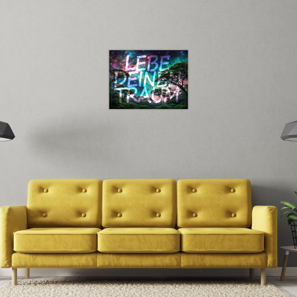 : "Lebe deinen Traum" Galaxie-Wald Metall-Wandbild – Kosmische Traumlandschaft - Image 2