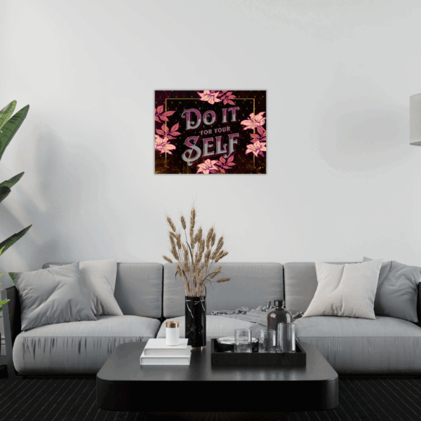 "Do it for yourself" Metall-Wandkunst – Motivierende Heimdekoration - Image 4