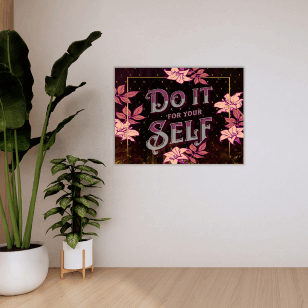 "Do it for yourself" Metall-Wandkunst – Motivierende Heimdekoration - Image 3