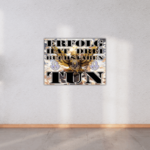 Erfolg hat drei Buchstaben TUN" Metall-Wandkunst – Aktionsorientierte Dekoration - Image 3