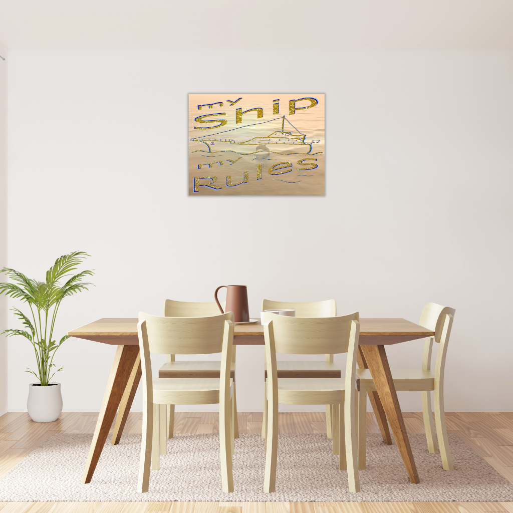 „Mein Schiff, meine Regeln“ – Maritimes Metallwandbild – Freiheit & Segeldeko - Image 2