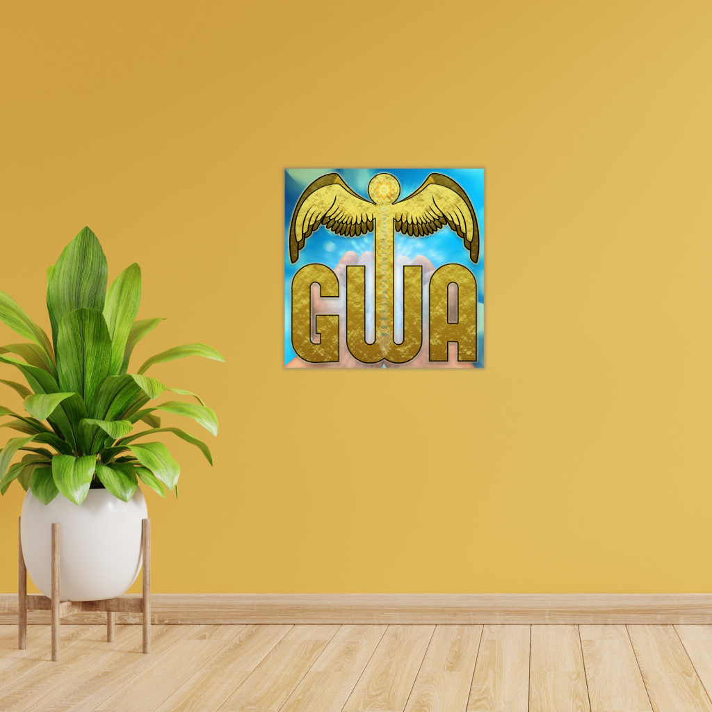 GWA Gold – Spirituelle Wirbelsäulenausrichtung – Metallwandbild – Heilendes Energiedekor - Image 2