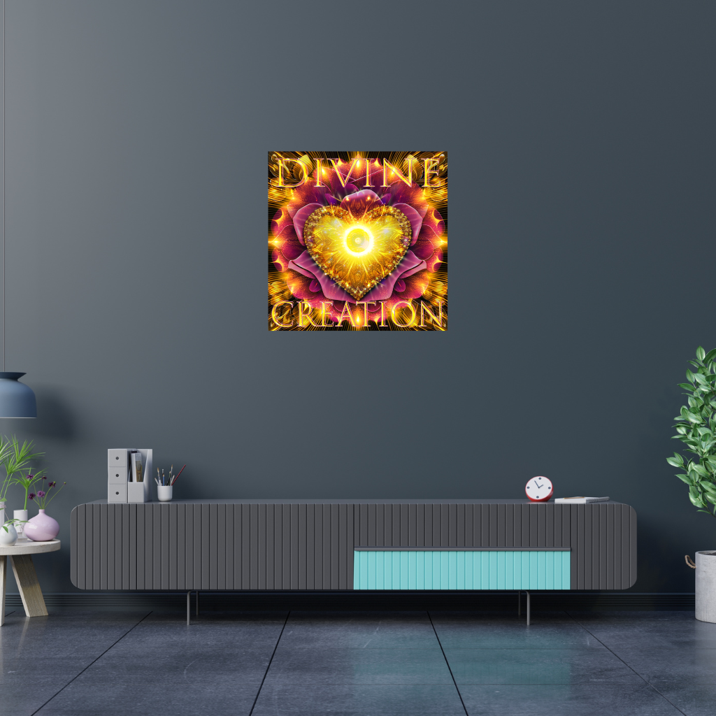 „Göttliche Schöpfung – Goldenes Herz“ – Florales Metallwandbild – Spirituelle Liebe & Fülle - Image 4