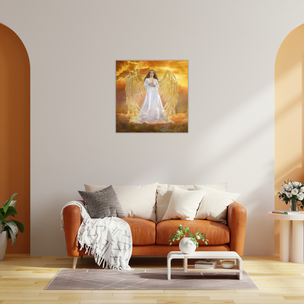 „Engel der Fülle“ – Metallwandbild mit goldenen Flügeln – Himmlische Gnade - Image 4