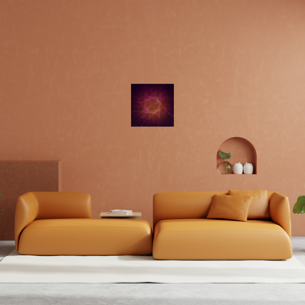 Metallwandbild „Cosmic Harmony Soul Symbol“ – Abstraktes spirituelles Leuchtdekor - Image 2