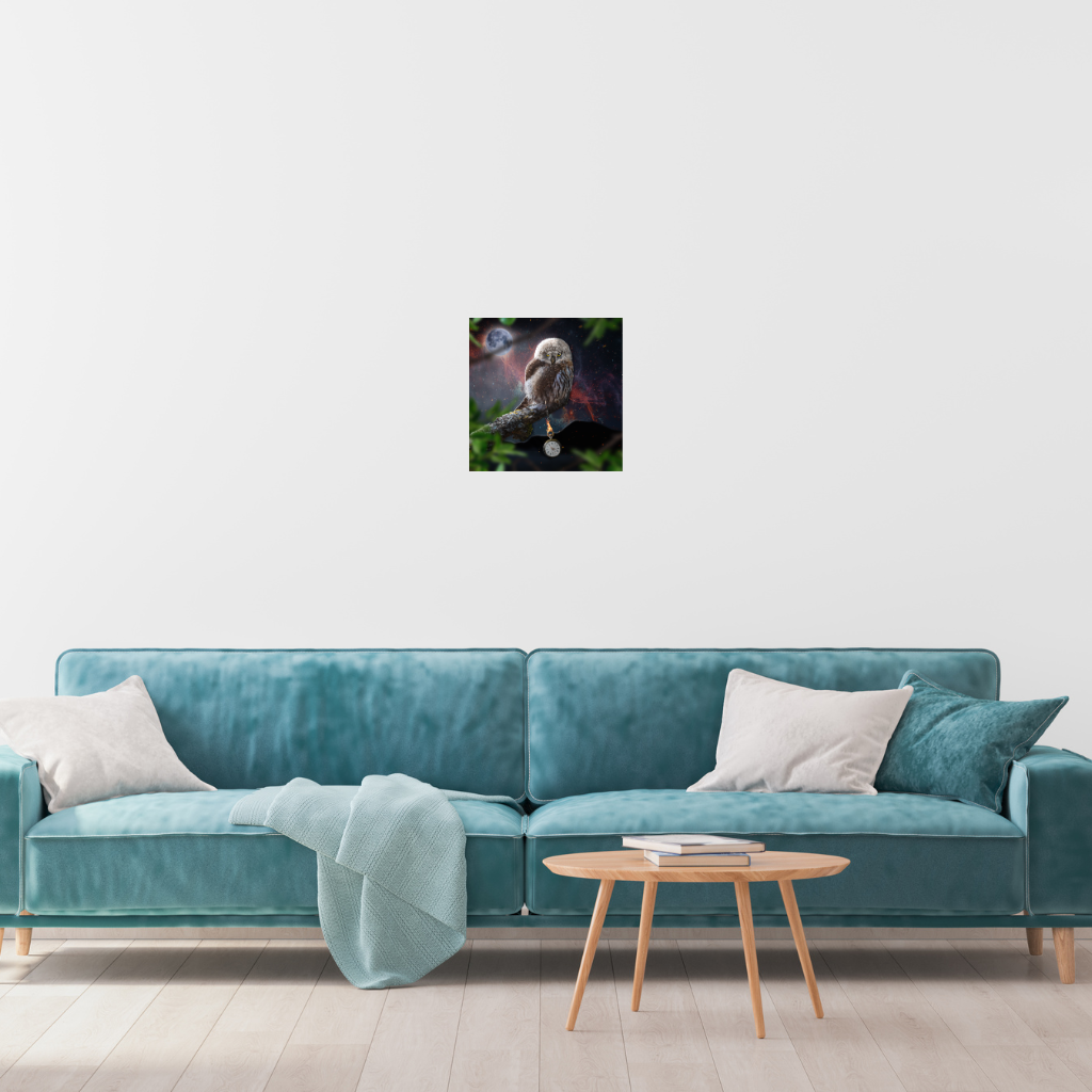 Mystische Eule als Zeitnehmer – Wanddekoration in himmlischer Nacht - Image 2