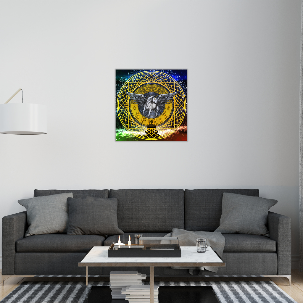 Spirit Pegasus Mandala Metallwandbild – Mythisches kosmisches Dekor - Image 3
