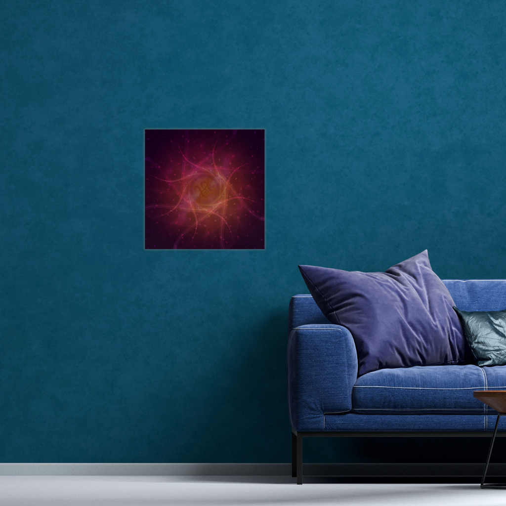 Metallwandbild „Cosmic Harmony Soul Symbol“ – Abstraktes spirituelles Leuchtdekor - Image 3