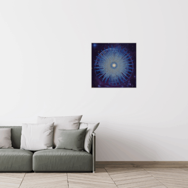 Metallwandbild „Spiked Star Universe“ – Abstraktes kosmisches Strahlen - Image 3