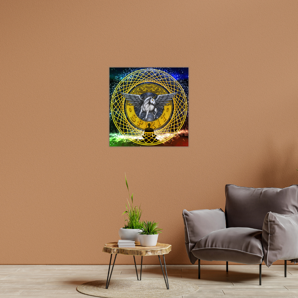 Spirit Pegasus Mandala Metallwandbild – Mythisches kosmisches Dekor - Image 2