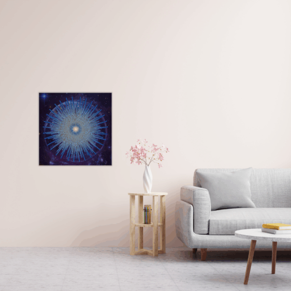 Metallwandbild „Spiked Star Universe“ – Abstraktes kosmisches Strahlen - Image 4