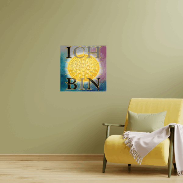 ICH BIN Sonnenmeditation Metallwandbild – Affirmation & Heilige Geometrie - Image 2