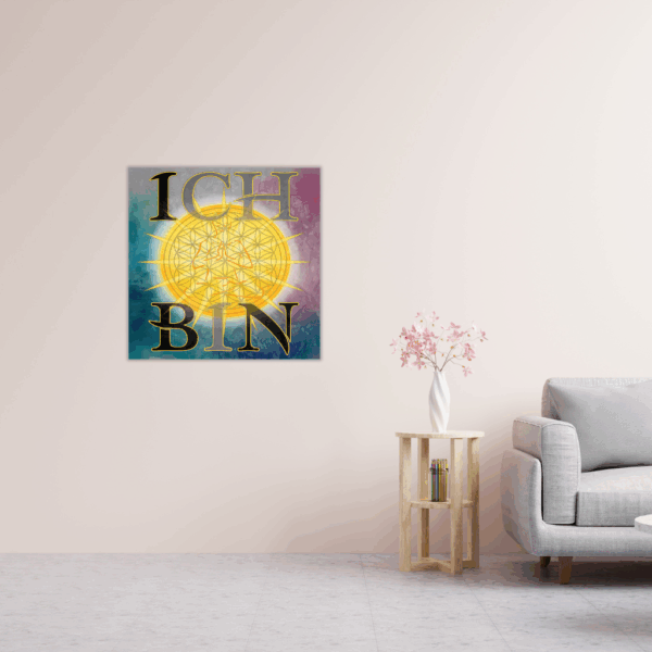 ICH BIN Sonnenmeditation Metallwandbild – Affirmation & Heilige Geometrie - Image 3