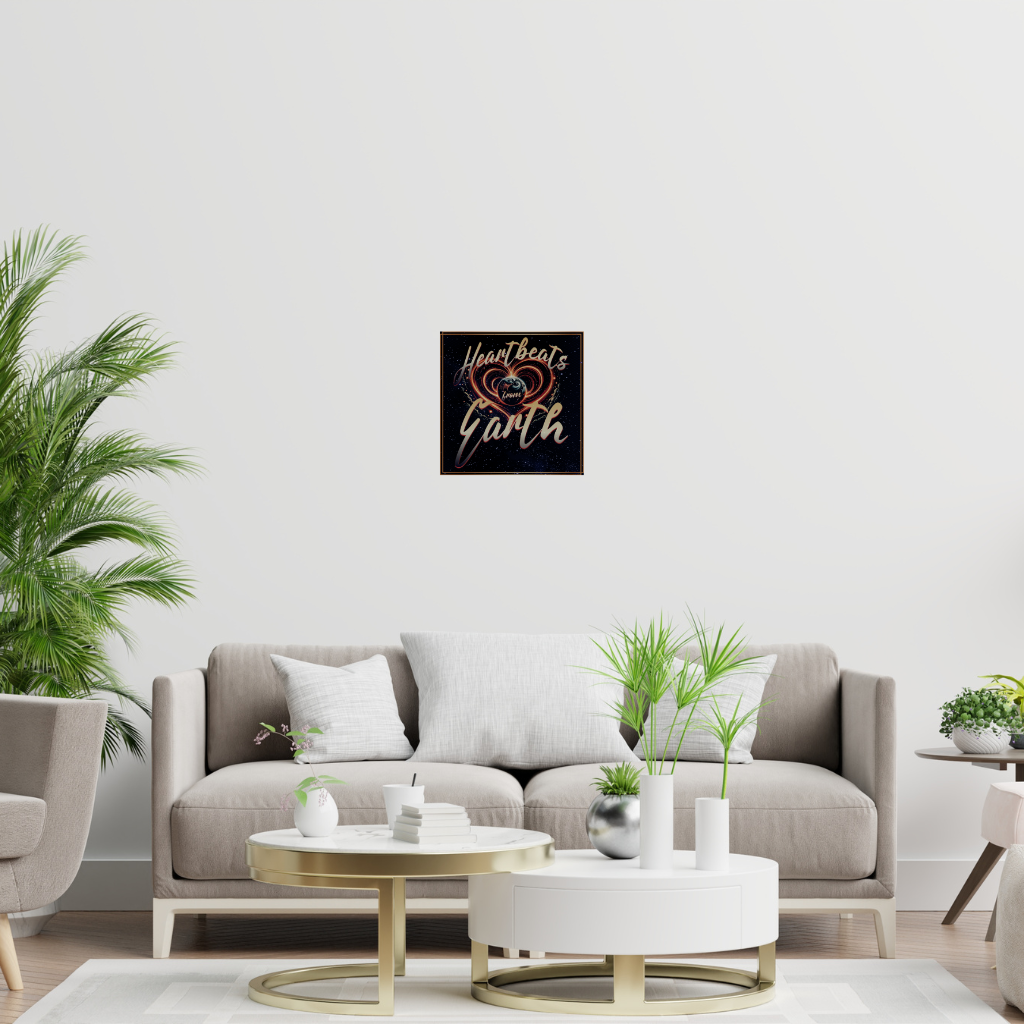 Metallwandbild „Heartbeats from Earth“ – Cosmic Love Decor - Image 4